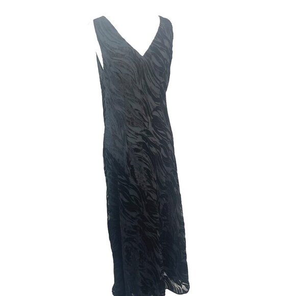 Joseph Ribkoff Creations Vintage Evening Dress Velvet Detail Midi Size MED - Picture 3 of 8